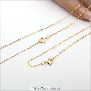 14k Gold Filled 1mm Flat Cable Finished Chain, Necklace, 15 Inch, 16 Inch, 18 Inch, 20 Inch, 22 Inch, 24 Inch USA, Bulk Savings Available!!!