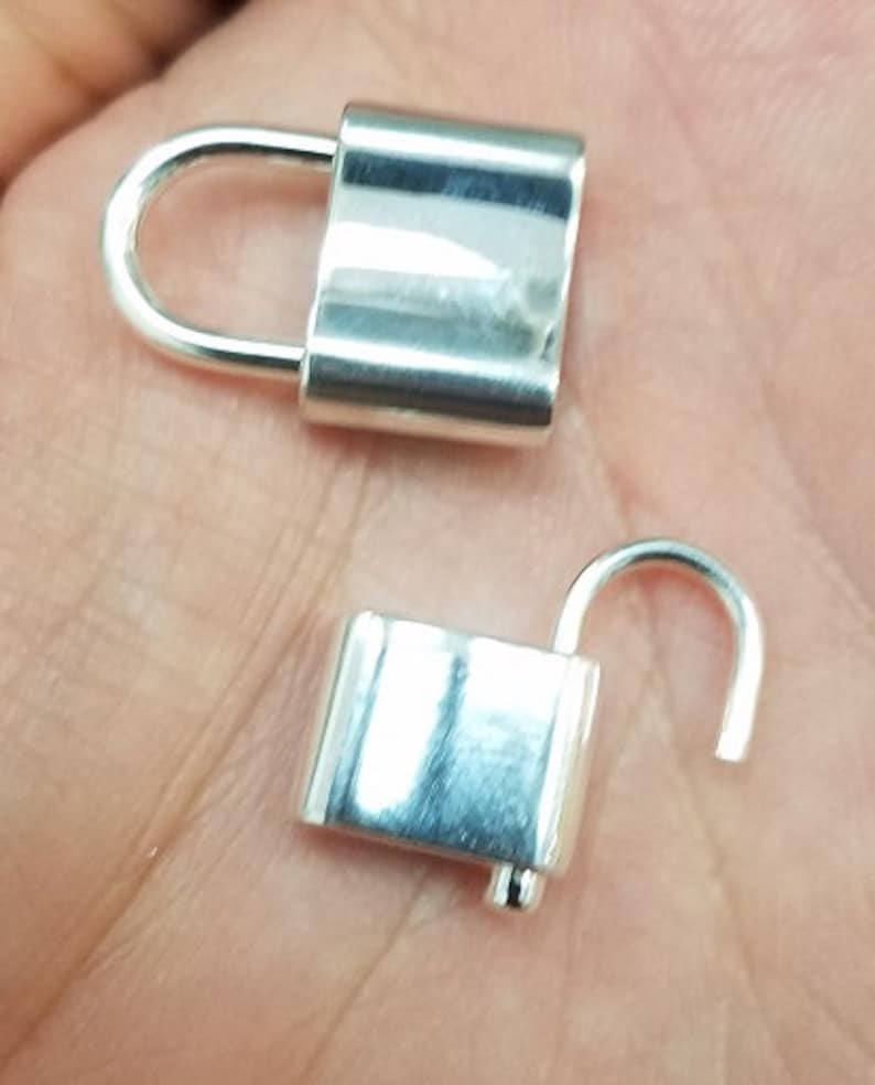Sterling Silver Padlock Clasp Pad Lock Small Medium to Etsy