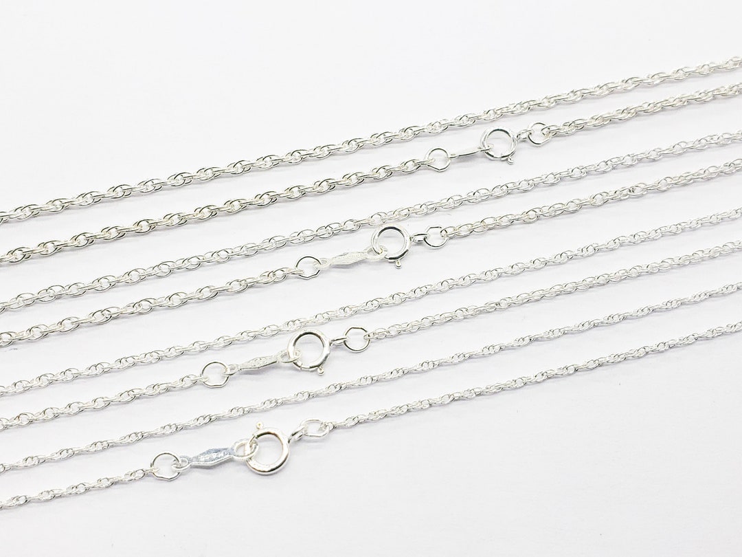 Sterling Silver Rope Chain Necklace, 1mm to 1.8mm, French Rope Chain, 16 Inch, 18 Inch, 20 Inch