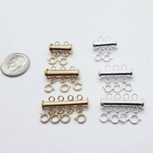 Detangler Tube Clasp With Spring Clasps for Layering, Sterling Silver ...