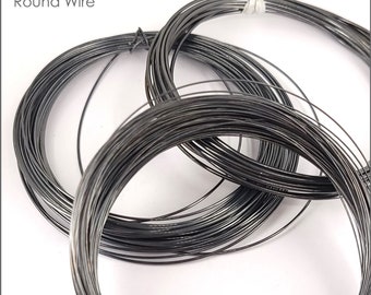 Oxidized Sterling Silver Wire, Wholesale, By Weight, 18 to 26 Gauge, Half Hard, Round.  Choose between half troy ounce or full troy ounce.