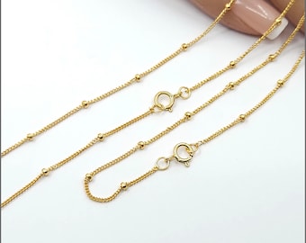 Cadena de oro de 14 k de 1,9 mm con acabado satélite, collar, 35,5 cm, 38,1 cm, 40,6 cm, 45,7 cm y 50,8 cm, EE. UU.