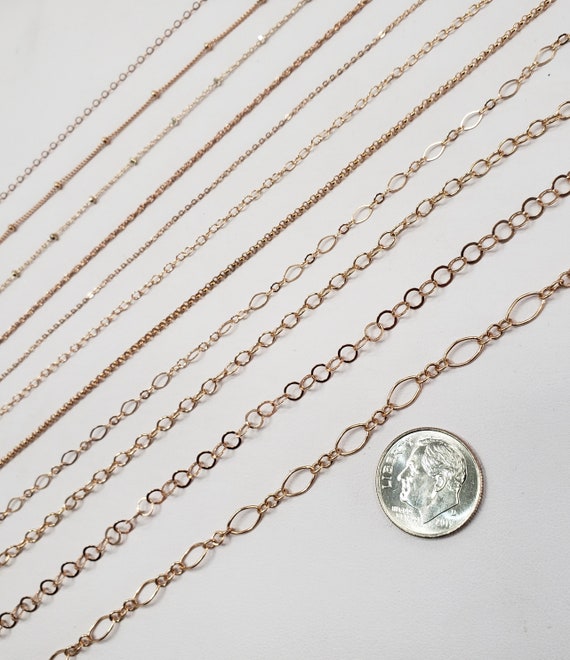14k Rose Gold Filled Chain, Pick your Style, Pick your Length, Made in the USA, Bulk Savings Available!!!