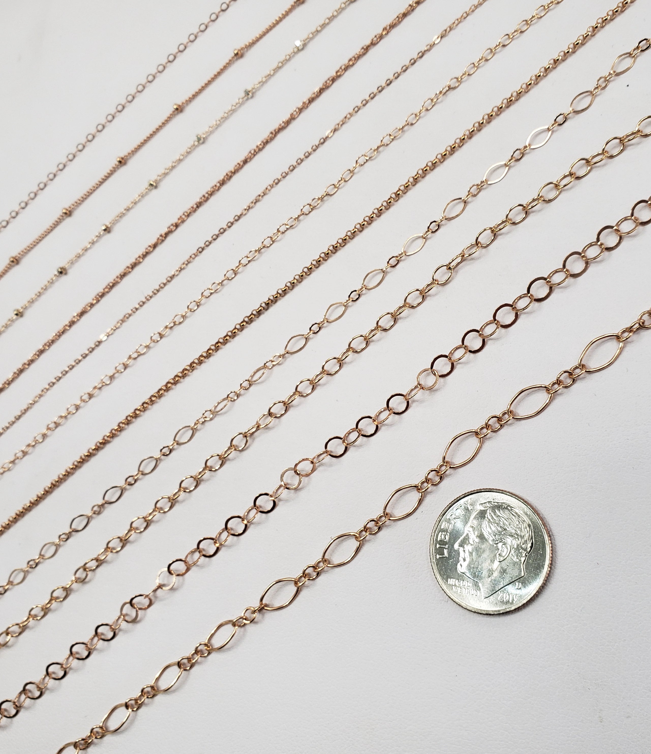 Rose Gold Finding Chain, Rose Gold Plated DIY Jewelry Chain, DIY Necklace  Chain, Assorted Styles, 1 foot, GemMartUSA (RPCH)