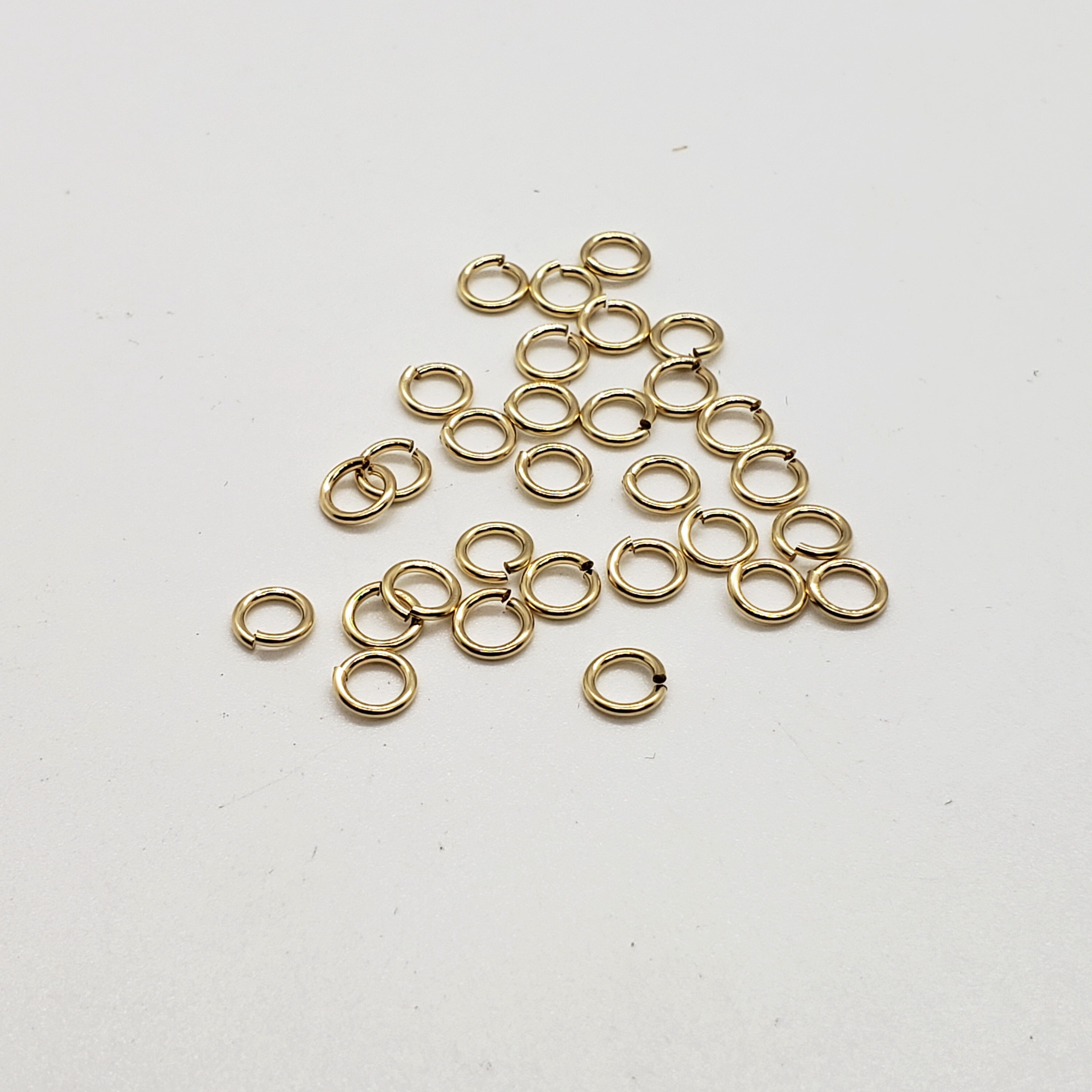 14金張りオープンリング、20.5ゲージ、外径4.5mm｜20個入り｜100個