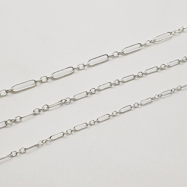 Sterling Silver Long and Short Chain, Pick your Size and Length, Price by the Foot D1063 | D1093 | D3033