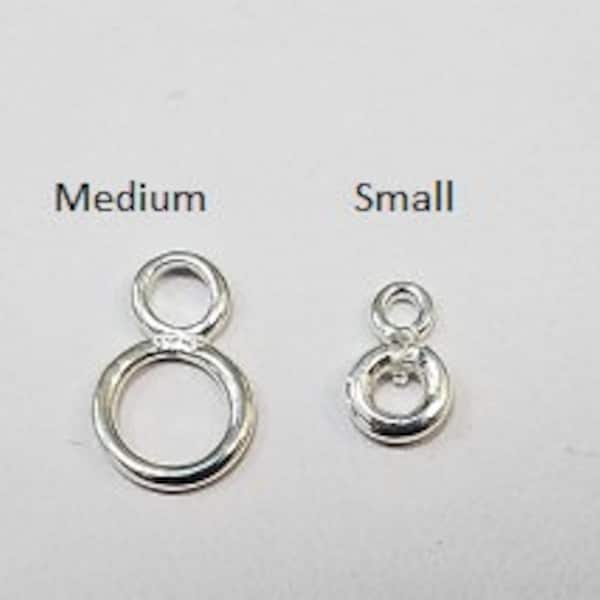 Sterling Silver Figure 8 Jump Ring, 2 sizes, 5mm or 6.7mm OD, Bulk Savings Available!!!