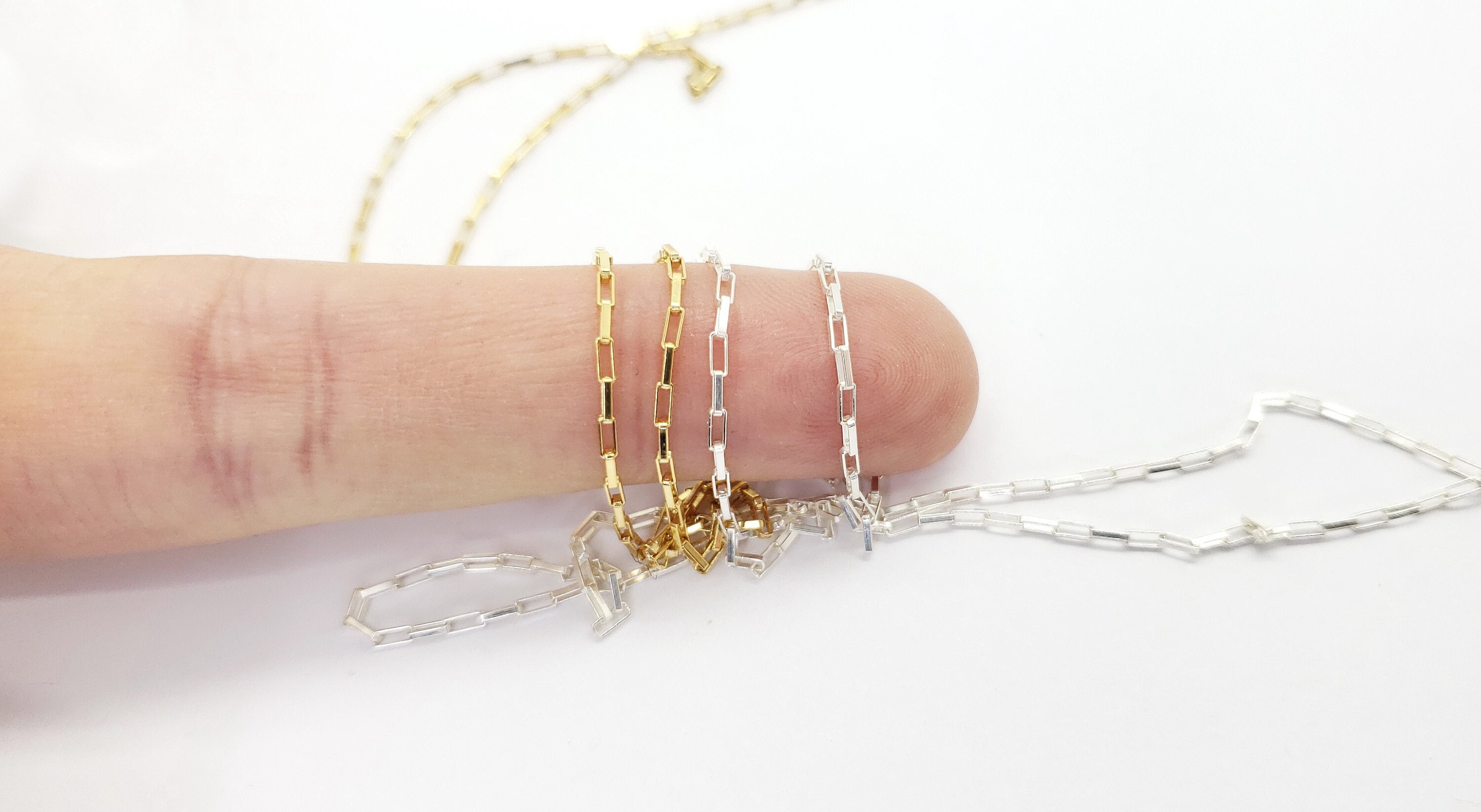 14k Gold Filled Elongated Box Chain, 1.3mm x 3mm, By the Foot, Sterling Silver, Bulk Savings Available!!!