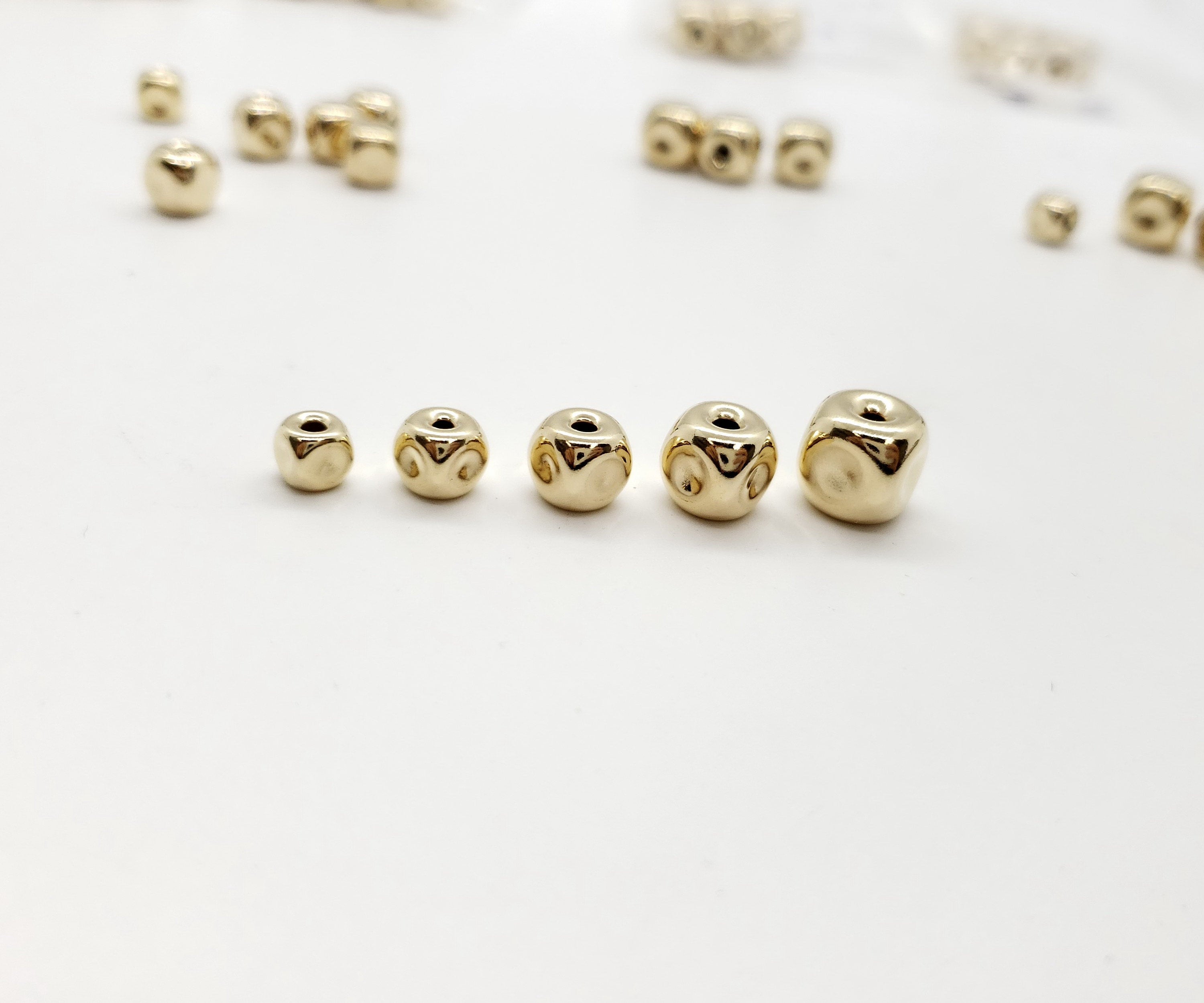 Initial Letter Square Cube Beads 18 kt Gold - Cube Square Large Hole B –  Bead Boat
