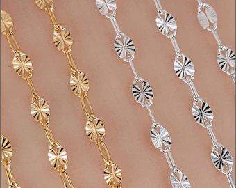 1.6mm Drawn Cable Starburst Chain, Sterling Silver, 14k Gold Filled, Italy, Sold by the Foot, TLC40011DC Bulk Savings