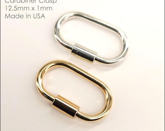 Screw Lock Carabiner Clasp | 12.5mm x 20mm | Sterling Silver or 14k Gold Filled | Made in USA | Bulk Savings Available!