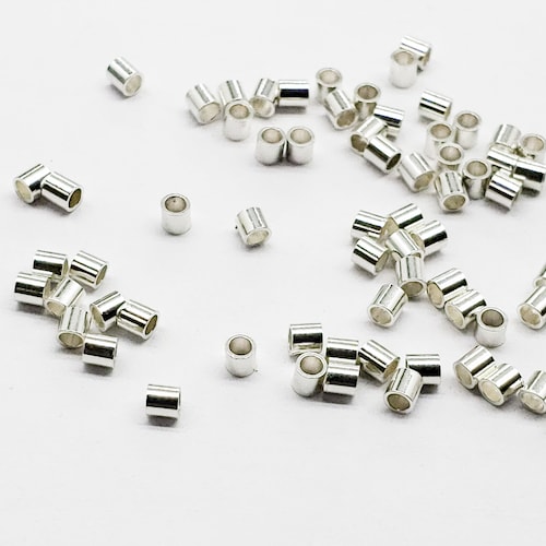 Sterling Silver Crimp Bead 2mm X 2mm Sold in Packs of 50 Etsy