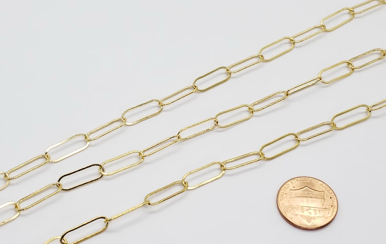 14k Gold Filled Rectangle Oval Paper Clip Chain 5mm X 15.5mm Etsy