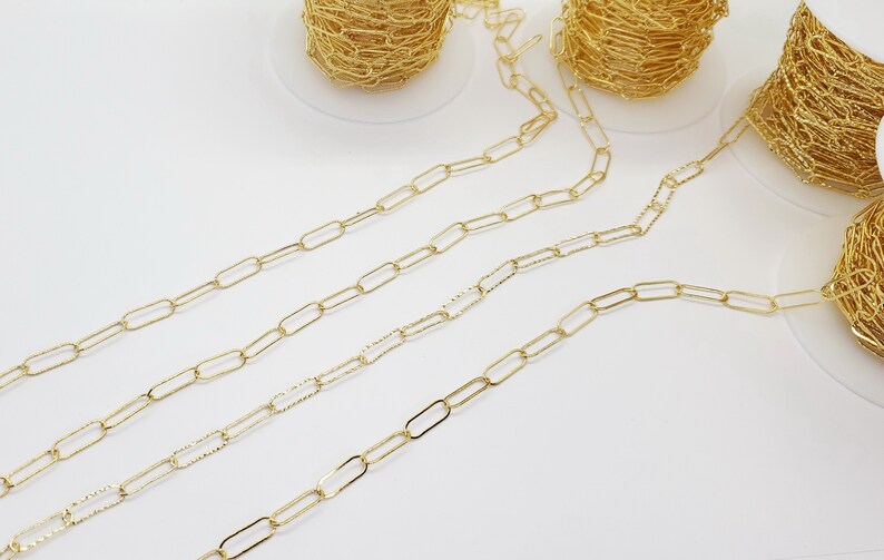 14k Gold Filled Rectangle Oval Paper Clip Chain 5mm X 15.5mm Etsy