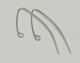 Sterling Silver V Shape Earring Wire, 20 Gauge Wire, 3 Pairs, Bulk Savings Available!!