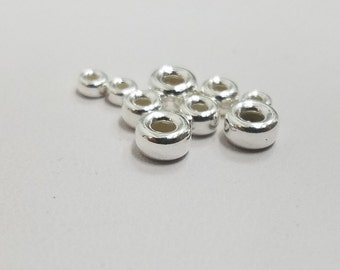 Cocarde en argent sterling, 3 mm à 8 mm, sans couture