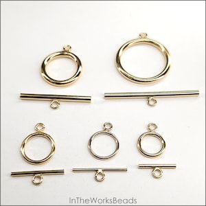 14k Gold Filled Toggle Clasp 9mm, 11mm, 15mm | 1 Set | Bulk Savings on 5, 15 Sets | Made in USA