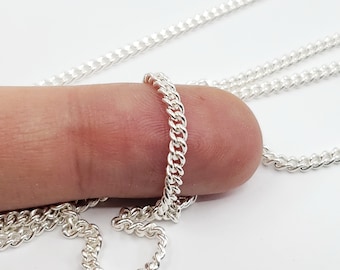 Sterling Silver 2.6mm x 3.3mm Curb Chain, 21 Gauge, Made in the USA, Bulk Savings Available!!!