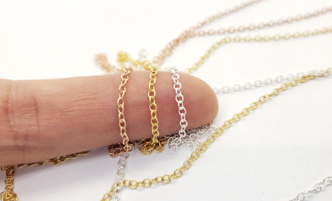 2mm Twisted Cable Chain, 14k Gold Filled, 14k Rose Gold, Sterling