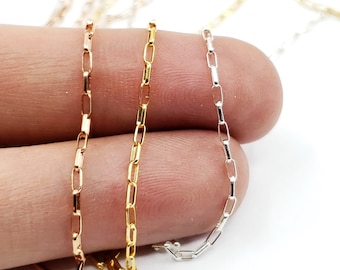 1.4mm x 3.1mm Elongated Rolo Chain, 14k Gold Filled, 14k Rose Gold Filled, Sterling Silver, By the Foot, USA, Bulk Savings Available!!!