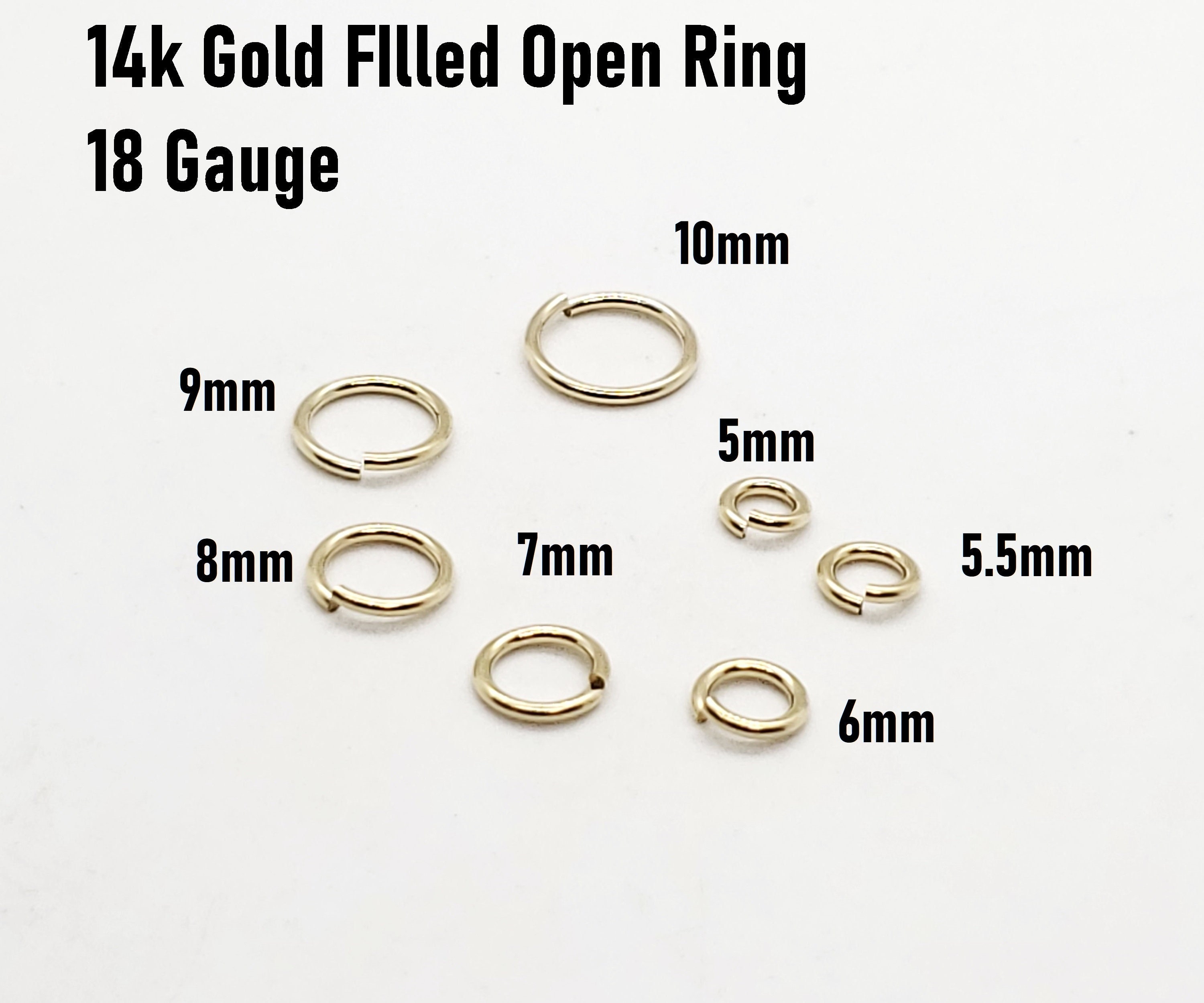 10mm 14 gauge 14k Gold Filled Open Hard Jump rings (10pcs/pk