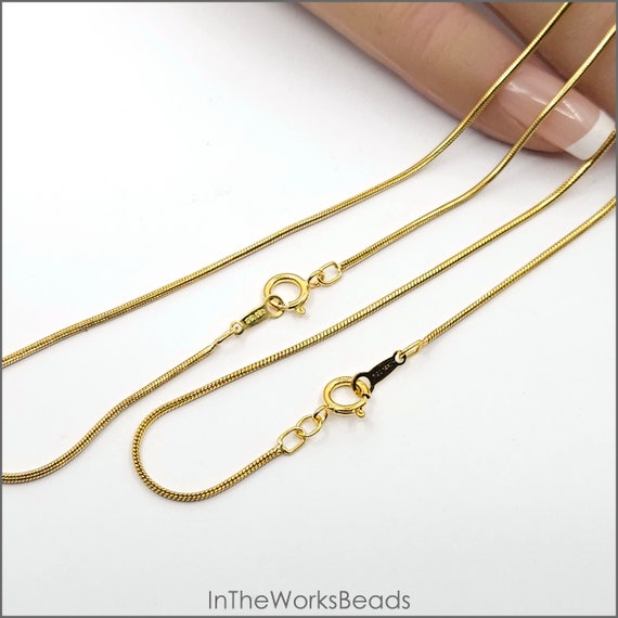 14K Yellow Gold-filled Snake Chain Necklace 1.5mm Width - Made in the USA 14K Yellow Gold-filled Snake Chain Necklace 1.5mm Width - Made in the USA