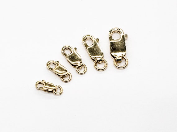 Real 14k Gold Lobster Clasp/Spring Clasp/S Clasp for DIY Necklace Bracelet  Jewelry Making(Style 1)