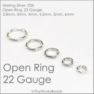 Sterling Silver Open Ring, 22 Gauge, 2.8mm, 3mm, 4mm, 5mm, 6mm OD, Bulk Savings Available!!!