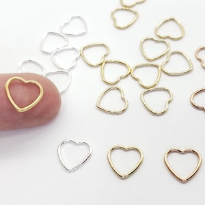 Verbinder | Herz-Links 10 mm | Sterling Silber, 14k Gold Fill oder 14k Rosegold Fill | Verschiedene Packungsgrößen | Mengenersparnis | Hergestellt in den USA