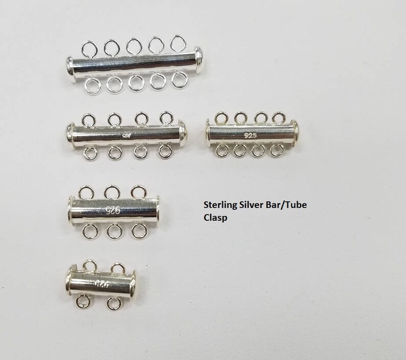 Sterling Silver Tube Clasp 5 Row Multi Strand 32mm X 4.4mm Etsy