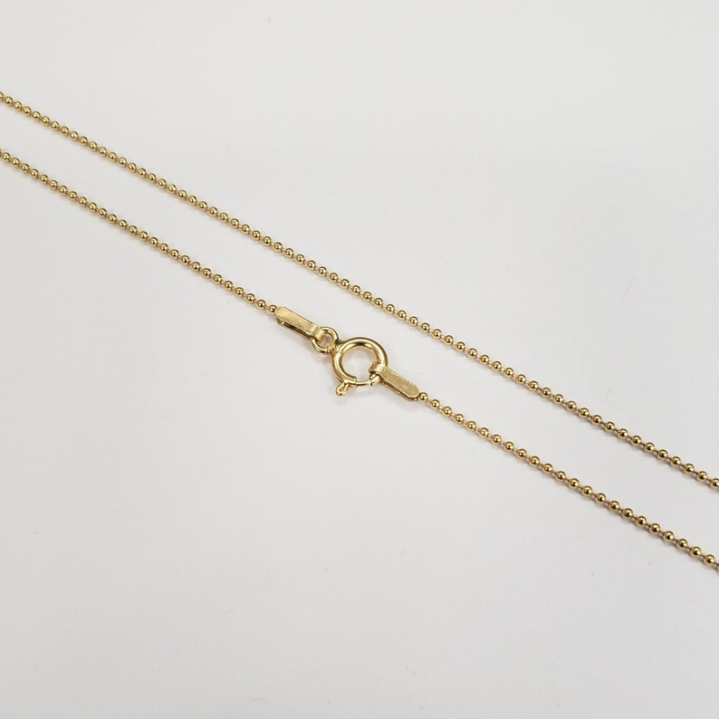 12k Gold Filled 1mm Ball Finished Chain Necklace 16 Inch 18 - Etsy