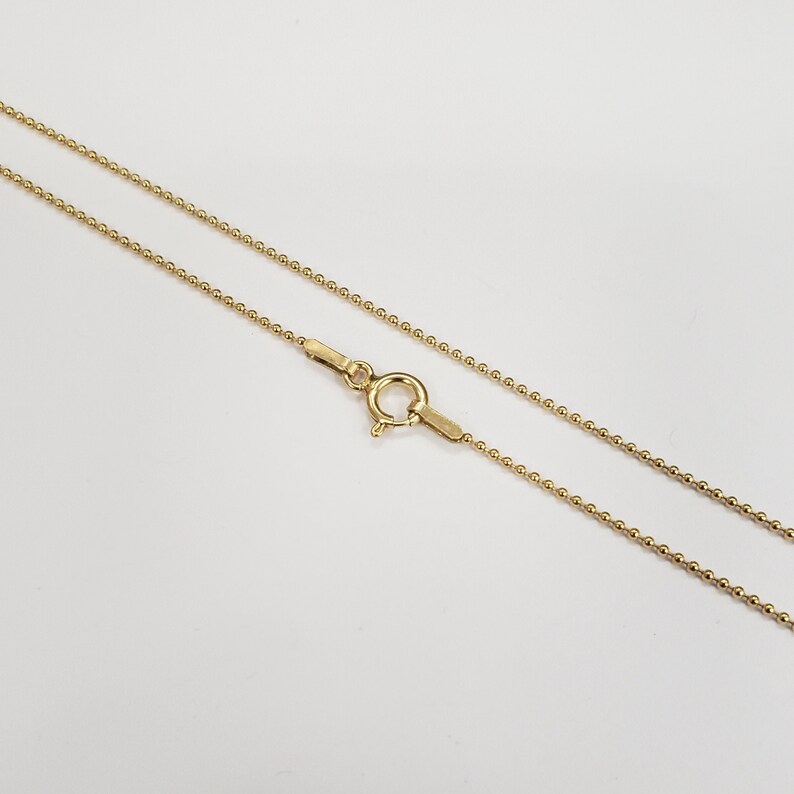 12k Gold Filled 1mm Ball Finished Chain Necklace 16 Inch 18 Etsy