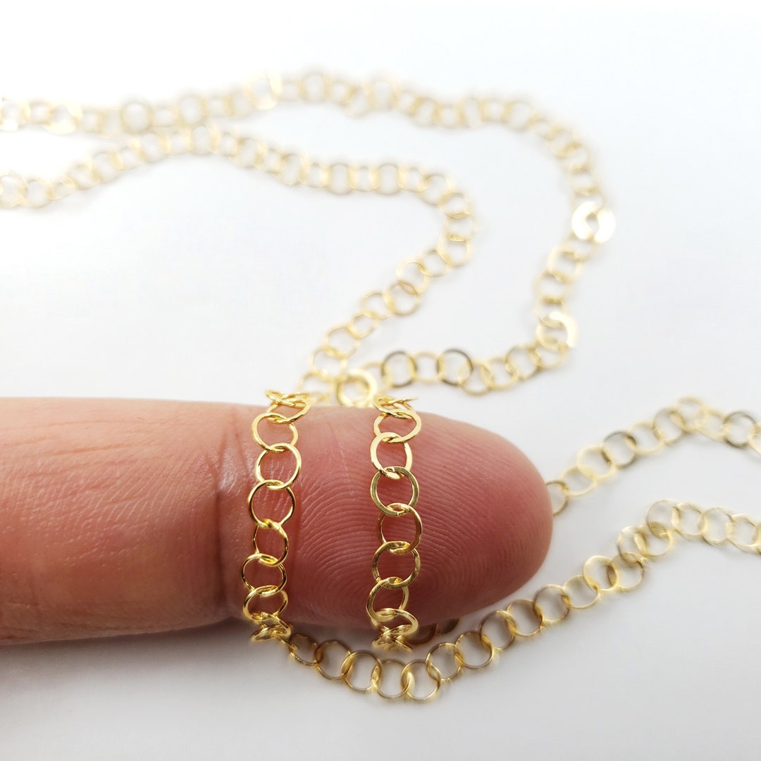 14k Gold Filled Cable Chain 1.5mm - Flat - InTheWorksBeads