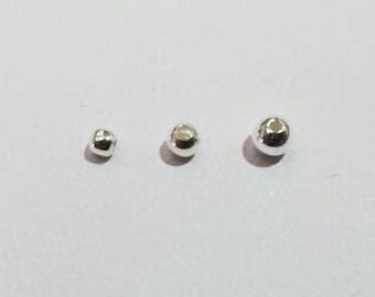Sterling Silver Round Beads, Baby sized, 4 sizes, 1.8mm, 2mm, 2.5mm, 3mm | 50 Pieces packs | Bulk Savings on 5 or 15 Packs | Made in USA