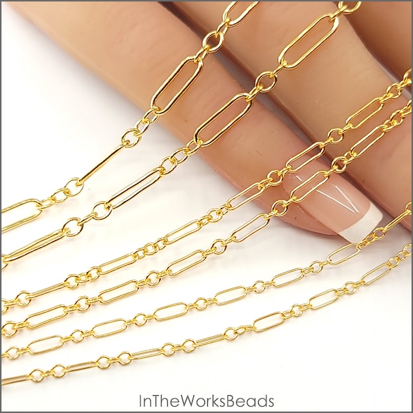 14k Gold Filled Long and Short Chain, Pick your Size and Length, Price by the Foot, USA