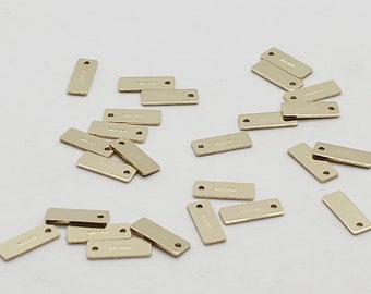 14k Gold Filled Tags, Rectangle, 3mm x 8mm, 25 Gauge, Sold in Packs of 6 Pieces, Bulk Savings Available!!