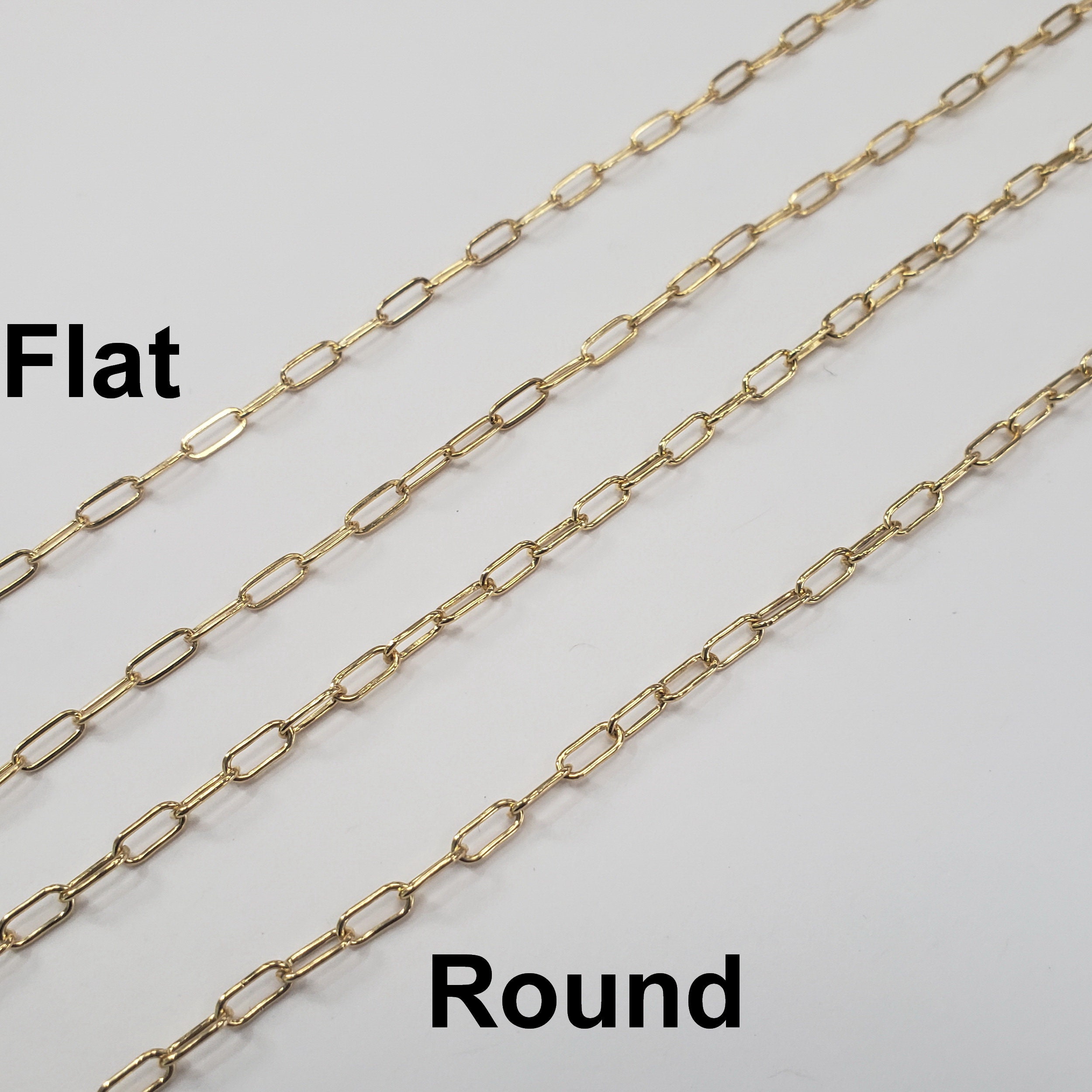 14k Gold Filled Necklace Paper Clip Style 2.4mm X 6mm Flat Etsy