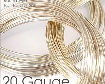 Sterling Silver Wire 20 Gauge | Half Hard or Soft | Round | Sold by the Foot or weight (0.5 or 1 Troy Ounce) | Made in USA