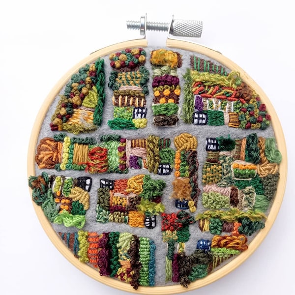 Micro Autumn Allotment PDF Embroidery Pattern. Allotment Pattern. PDF Embroidery Pattern, Embroidery Pattern