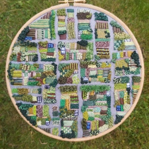 Allotment, A Bird's Eye View PDF Embroidery Pattern. Garden PDF. Embroidery Pattern. PDF Embroidery Pattern. Saatchi Gallery winning design image 2