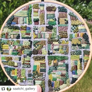 Allotment, A Bird's Eye View PDF Embroidery Pattern. Garden PDF. Embroidery Pattern. PDF Embroidery Pattern. Saatchi Gallery winning design image 4