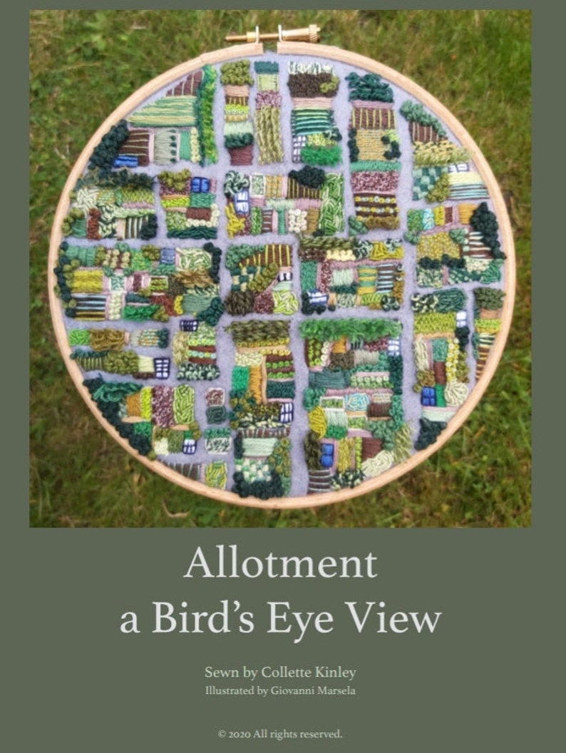 Allotment, A Bird's Eye View PDF Embroidery Pattern. Garden PDF. Embroidery Pattern. PDF Embroidery Pattern. Saatchi Gallery winning design image 8