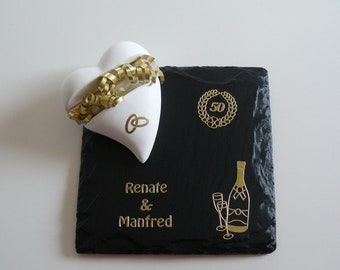 Geldgeschenk Geschenk Goldene Hochzeit + Vorname Verpackung Alternative zur Karte Glückwunschkarte