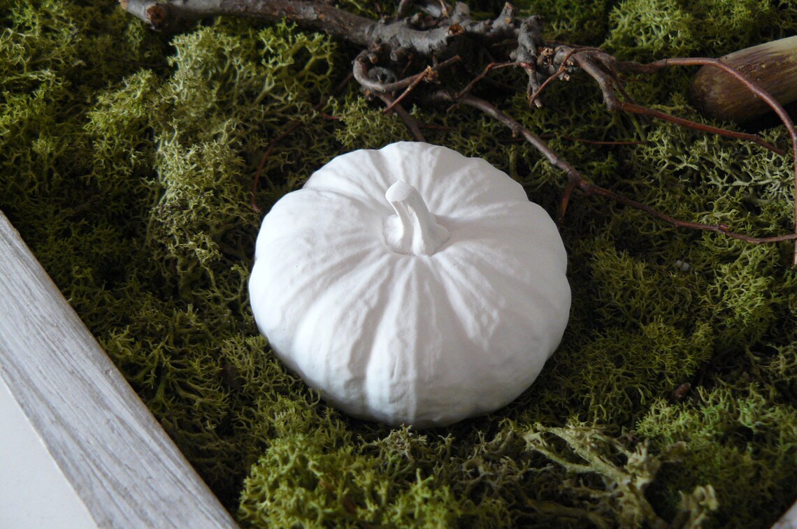 Kürbis weiß matt Baby Boo Deko Herbst Geschenk Shabby chic | Etsy