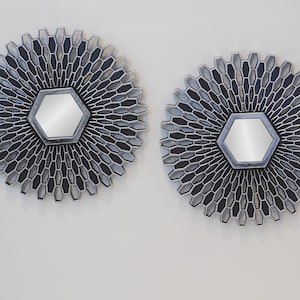 Wall Mirror, Decorative Mirror 2 Piece Set BlackAnd Sliver, Small Wall Mirror, Wall Decor, Round Wall Mirror