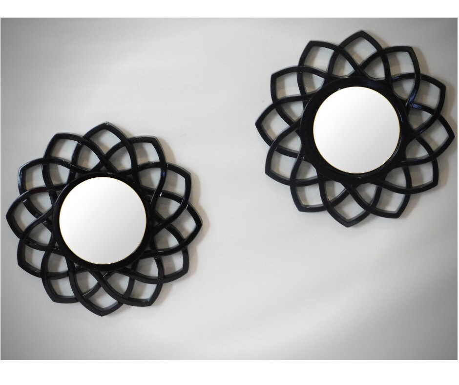 Decorative Mirror 2 Piece Set Gold Sliver Black Modern Decorative Mirror 2 Piece Set Gold, Wall Decor Mirrors Set
