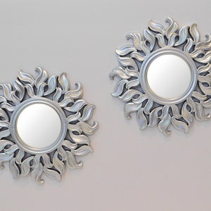 Wall Mirror Champagne Gold  2 Piece Set, Sunburst Wall Mirror, Small Wall Mirror, Wall Decor, Round Wall Mirror, Hanging Mirror