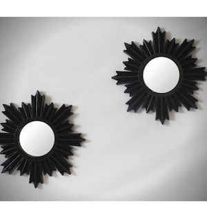 Sunburst Wall Mirror Set of Two, Small Wall Mirror, Decorative Wall Mirror, Room Decor Wall Mirror