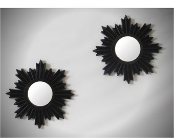 Sunburst Wall Mirror Set of Two, Small Wall Mirror, Decorative Wall Mirror, Room Decor Wall Mirror