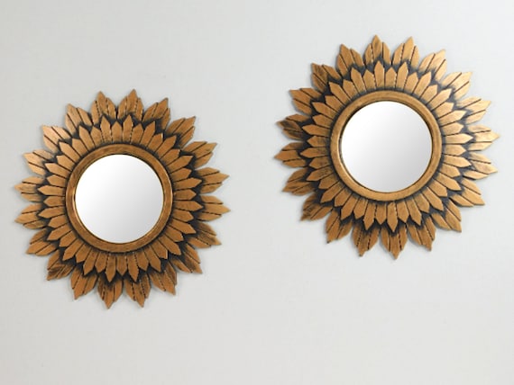 Piece Set Sunburst Plastic Wall Mirror, Decorative Wall Mirror, Round  Wall Mirror, Small Wall Mirror